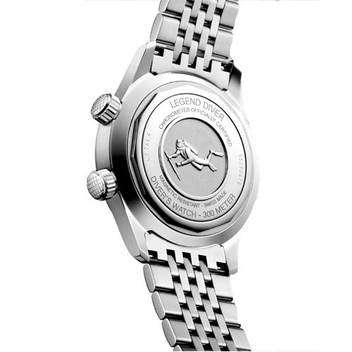 Longines Legend Diver Blue Lacquered Polished Dial & Silver Chain Unisex Watch