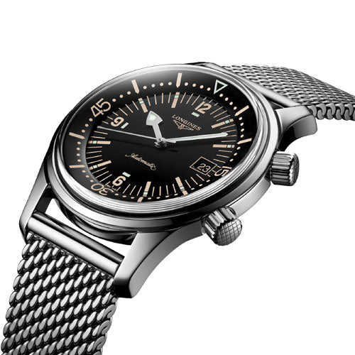 Longines Legend Automatic Black Dial & Chain 42 MM Watch for Men