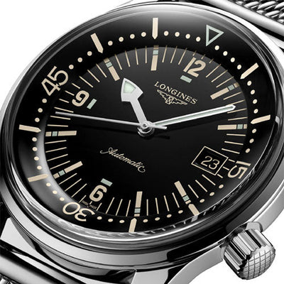 Longines Legend Automatic Black Dial & Chain 42 MM Watch for Men