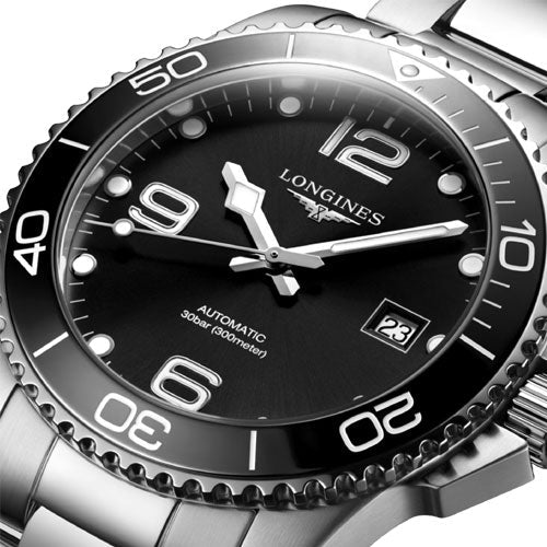 Longines Hydroconquest Sunray Black Dial Men 41mm