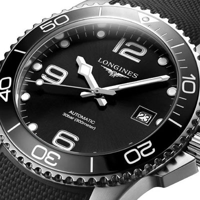 Longines Hydroconquest Sunray Black Dial Men 41mm