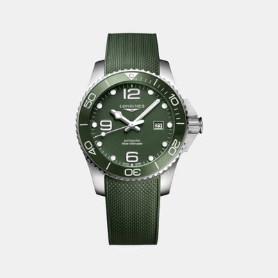 Hydroconquest Men Automatic Green Dial Analog Silicone Watch L37824069
