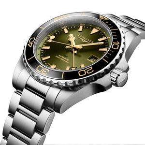 Longines Hydroconquest Gmt Sunray Green Dial Men 41mm