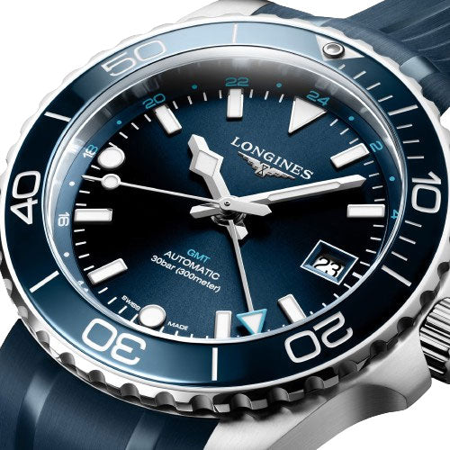 Longines Hydroconquest Gmt Sunray Blue Dial Men 41mm