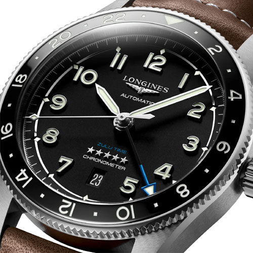 Longines Spirit Zulu Time Black Matt Dial Men 42mm