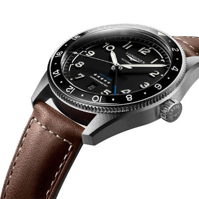 Longines Spirit Zulu Time Black Matt Dial Men 42mm