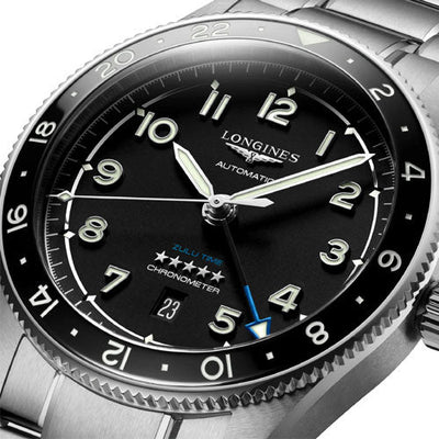 Longines Spirit Zulu Time Black Matt Dial Men 42mm