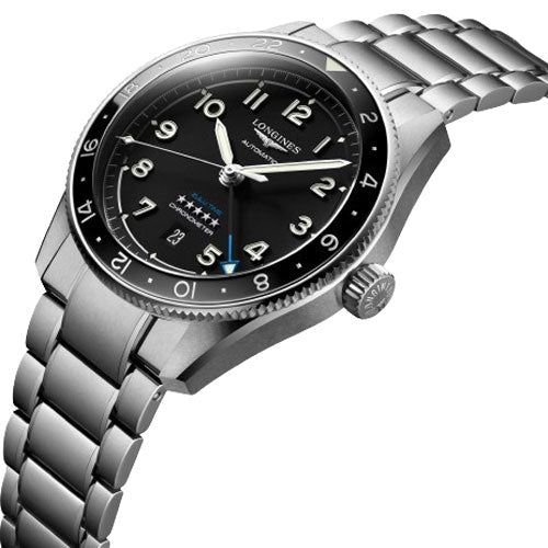 Longines Spirit Zulu Time Black Matt Dial Men 42mm