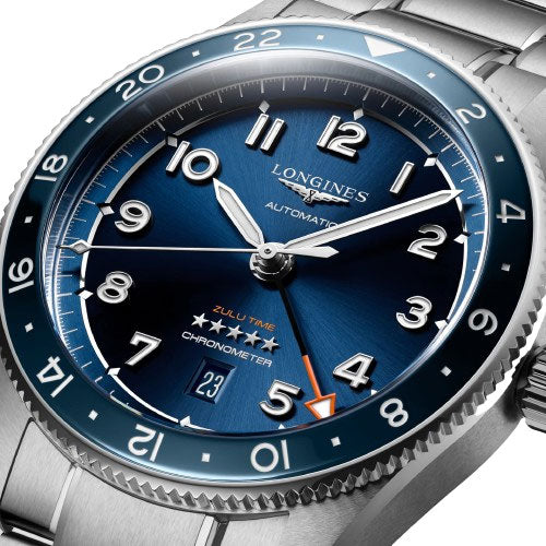 Longines Spirit Zulu Time Sunray Blue Dial Men 42mm