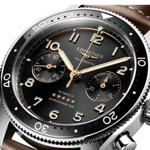 Longines Spirit Flyback Sunray Black Dial Men 42mm