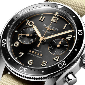 Longines Spirit Flyback Sunray Black Dial Men 42mm