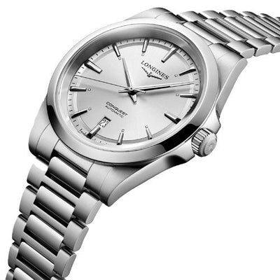Longines Conquest Sunray silver Dial Men 41mm