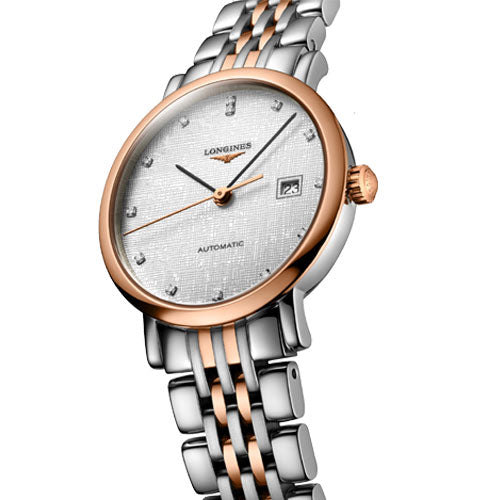 Longines Elegant Collection Striped Silver Dial Women 29mm