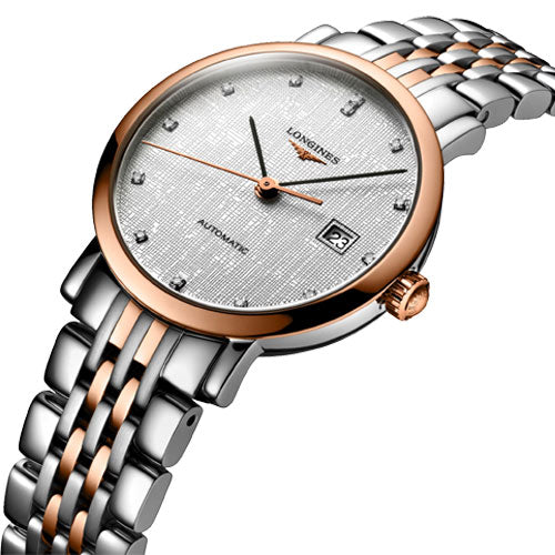 Longines Elegant Collection Striped Silver Dial Women 29mm
