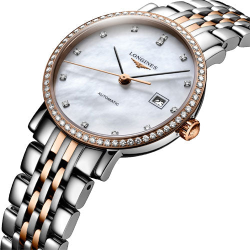 Longines Elegant Collection White Mother-Of-Pearl Dial Women 29mm