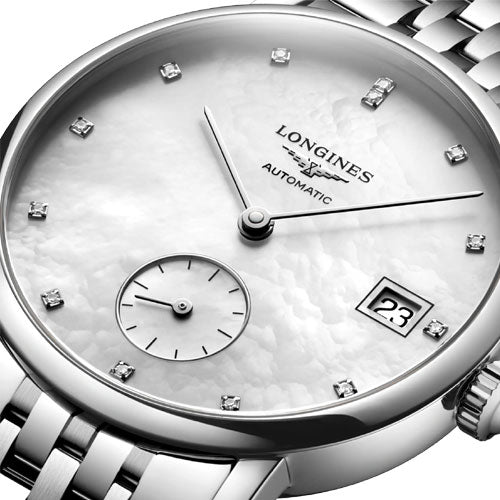Longines Elegant Collection White mother-of-pearl Dial Women 34.5mm