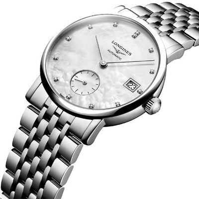 Longines Elegant Collection White mother-of-pearl Dial Women 34.5mm