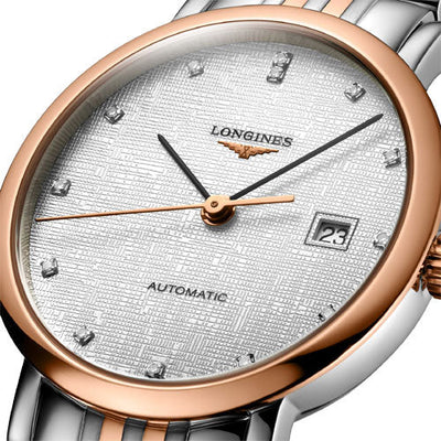 Longines Elegant Collection Striped Silver Dial Men 39mm
