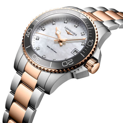 Longines Hydroconquest White Mother-Of-Pearl Dial Women 32mm