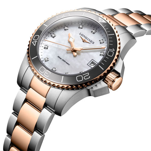 Longines Hydroconquest White Mother-Of-Pearl Dial Women 32mm