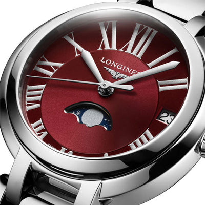 Longines PrimaLuna Bordeaux Dial Women 30.5mm