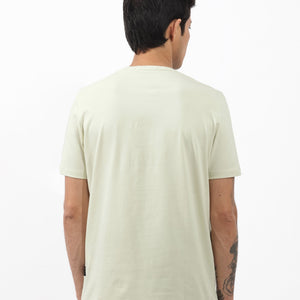 Rare Rabbit Articale Mens Larry Pastel Green Cotton Fabric Short Sleeve Crew Neck Regular Fit Printed T-Shirt