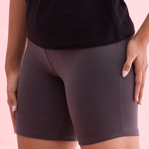 Women Solid Silver Grey Cycling Shorts