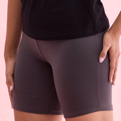 Women Solid Silver Grey Cycling Shorts