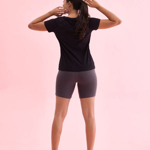 Women Solid Silver Grey Cycling Shorts