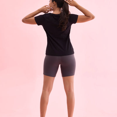 Women Solid Silver Grey Cycling Shorts