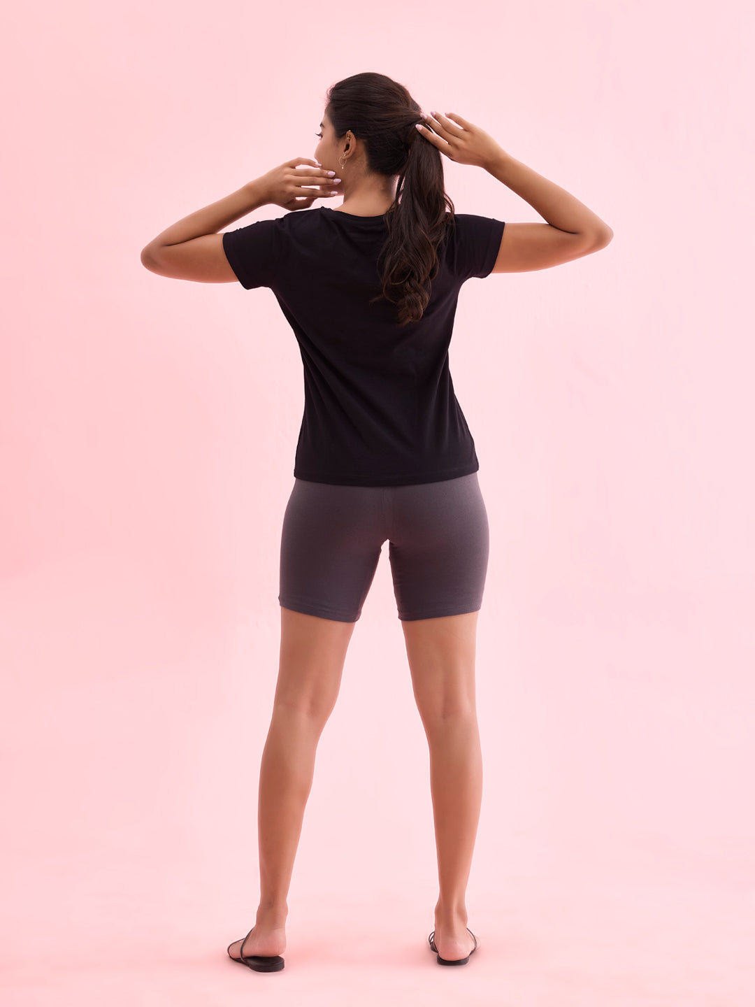 Women Solid Silver Grey Cycling Shorts