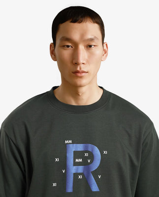 Rare Rabbit Men Leat Olive Cotton Polyester Fabric Short Sleeve Crew Neck Boxy Fit Printed T-Shirt