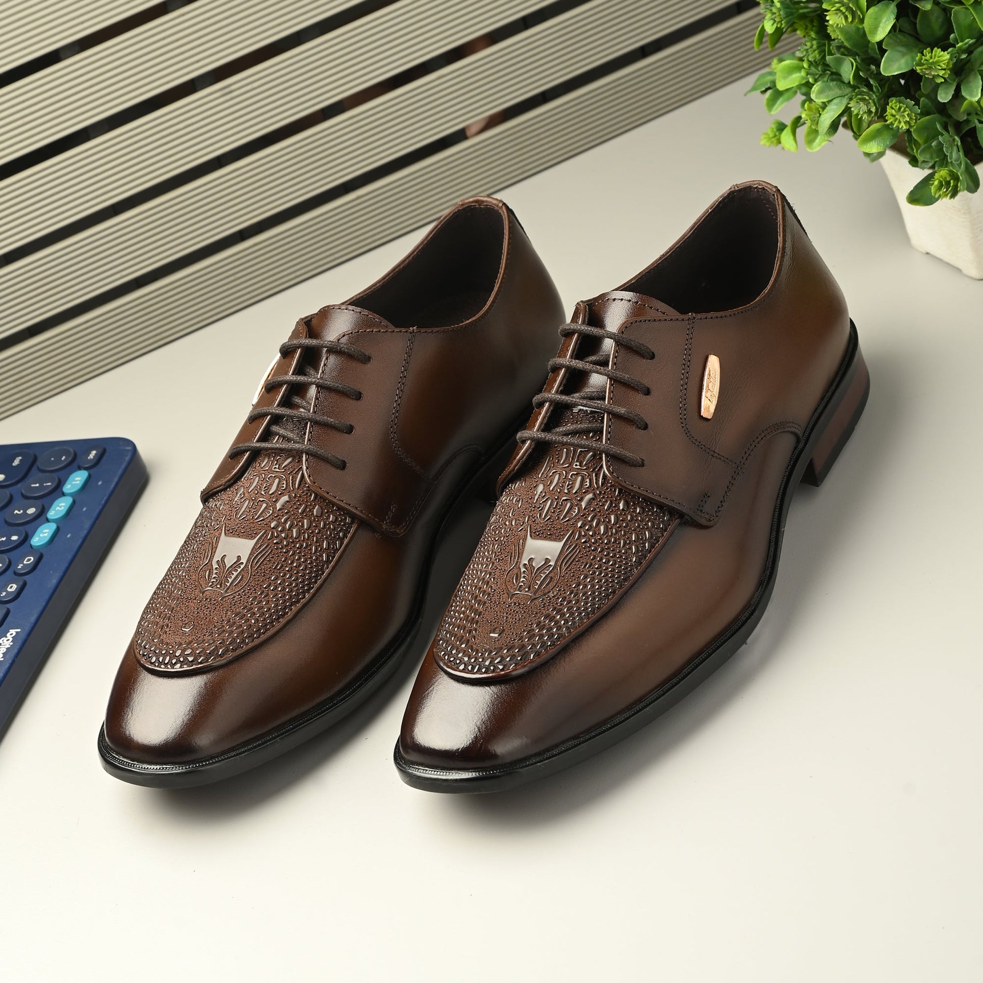 Hand Engraved Lace-Up Shoes by Lafattio
