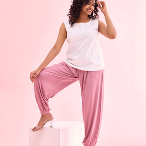 Women Solid Light Wine Harem Pants