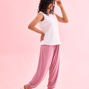 Women Solid Light Wine Harem Pants