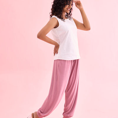 Women Solid Light Wine Harem Pants