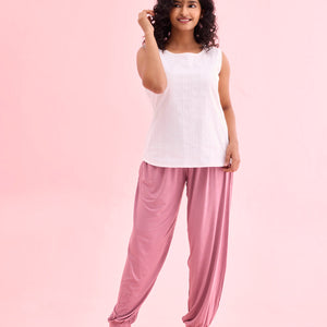 Women Solid Light Wine Harem Pants