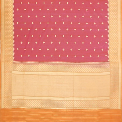 Pink Benares Handwoven Chanderi Jamdani Saree
