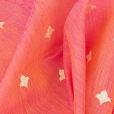Pink Benares Handwoven Chanderi Jamdani Saree