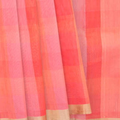 Multi Coloured Handwoven Linen Saree
