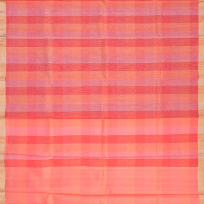 Multi Coloured Handwoven Linen Saree