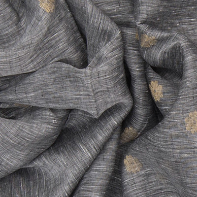 Grey Handwoven Cotton Linen Saree