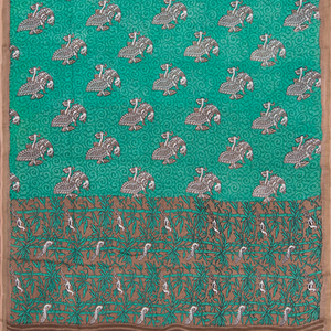 Teal Handwoven Cotton Linen Saree