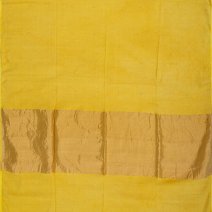Yellow Handloom Linen Cotton Saree With Droplet Motifs-Yellow