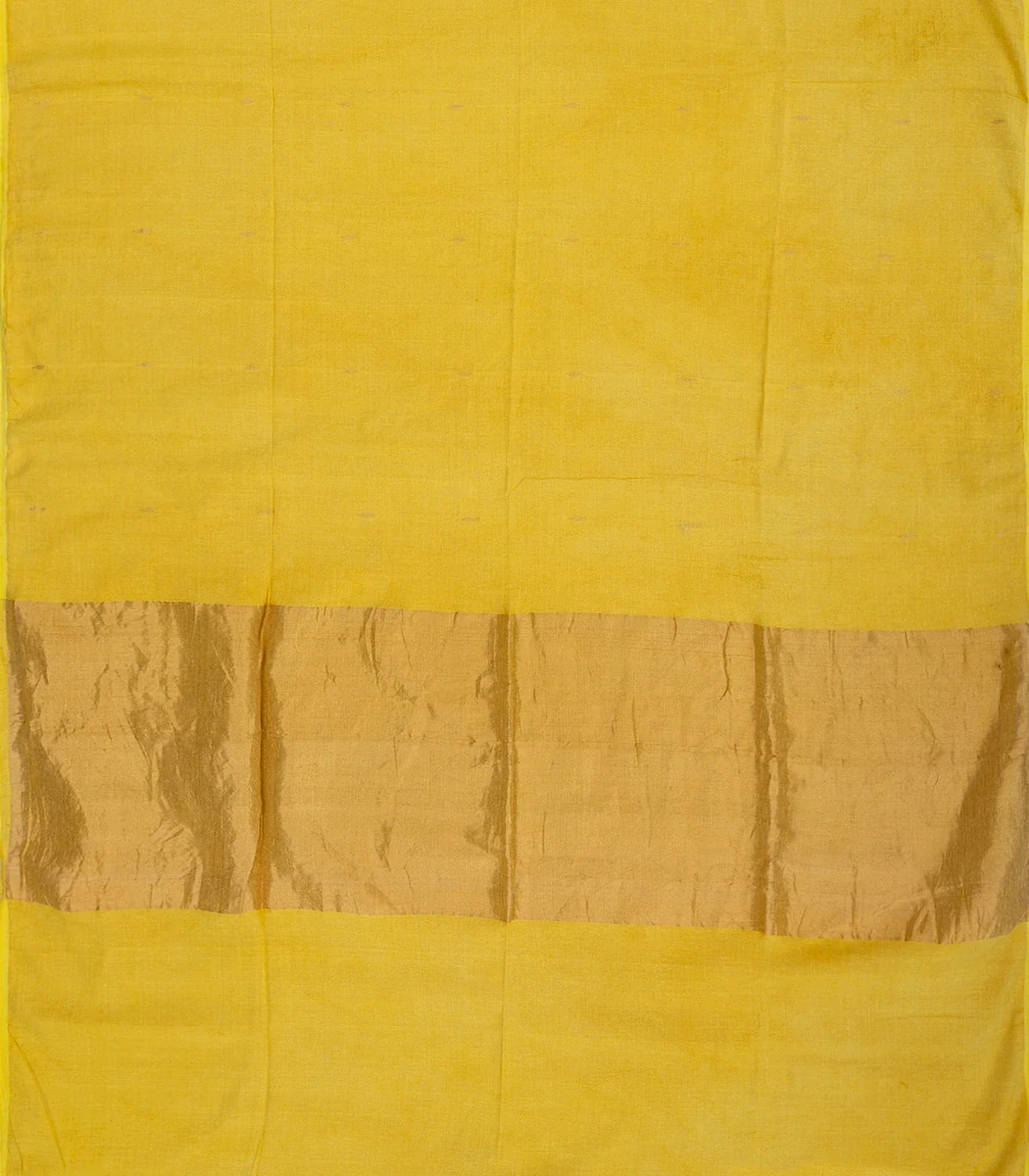 Yellow Handloom Linen Cotton Saree With Droplet Motifs-Yellow