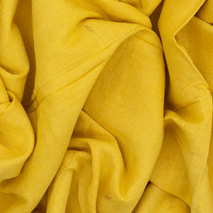Yellow Handloom Linen Cotton Saree With Droplet Motifs-Yellow