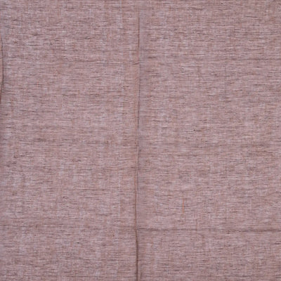 Brown Handloom Linen Saree With Floral Vine Embroidery-Brown