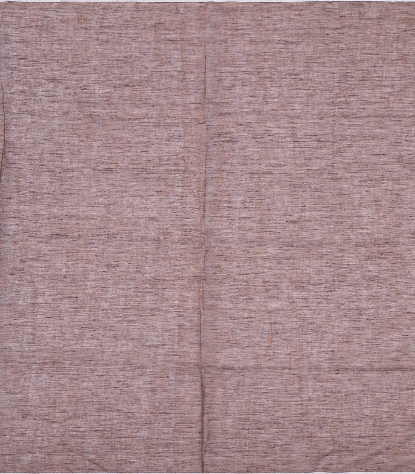 Brown Handloom Linen Saree With Floral Vine Embroidery-Brown