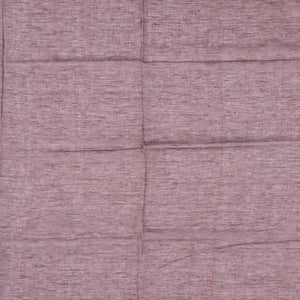 Brown Handloom Linen Saree With Floral Stripes Embroidery-Brown