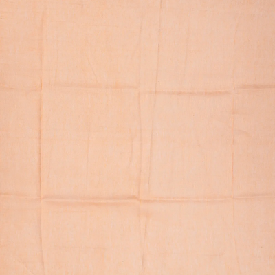 Baby Pink Handloom Printed Linen Saree With Rose Motifs-Baby Pink